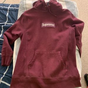 Supreme Burgundy Box Logo Hoodie